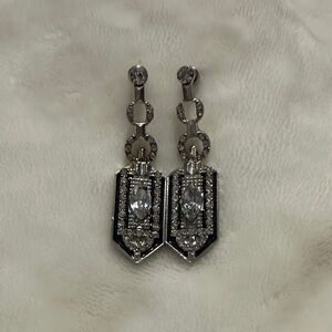 Elegant Silver and Black Dangle Earrings